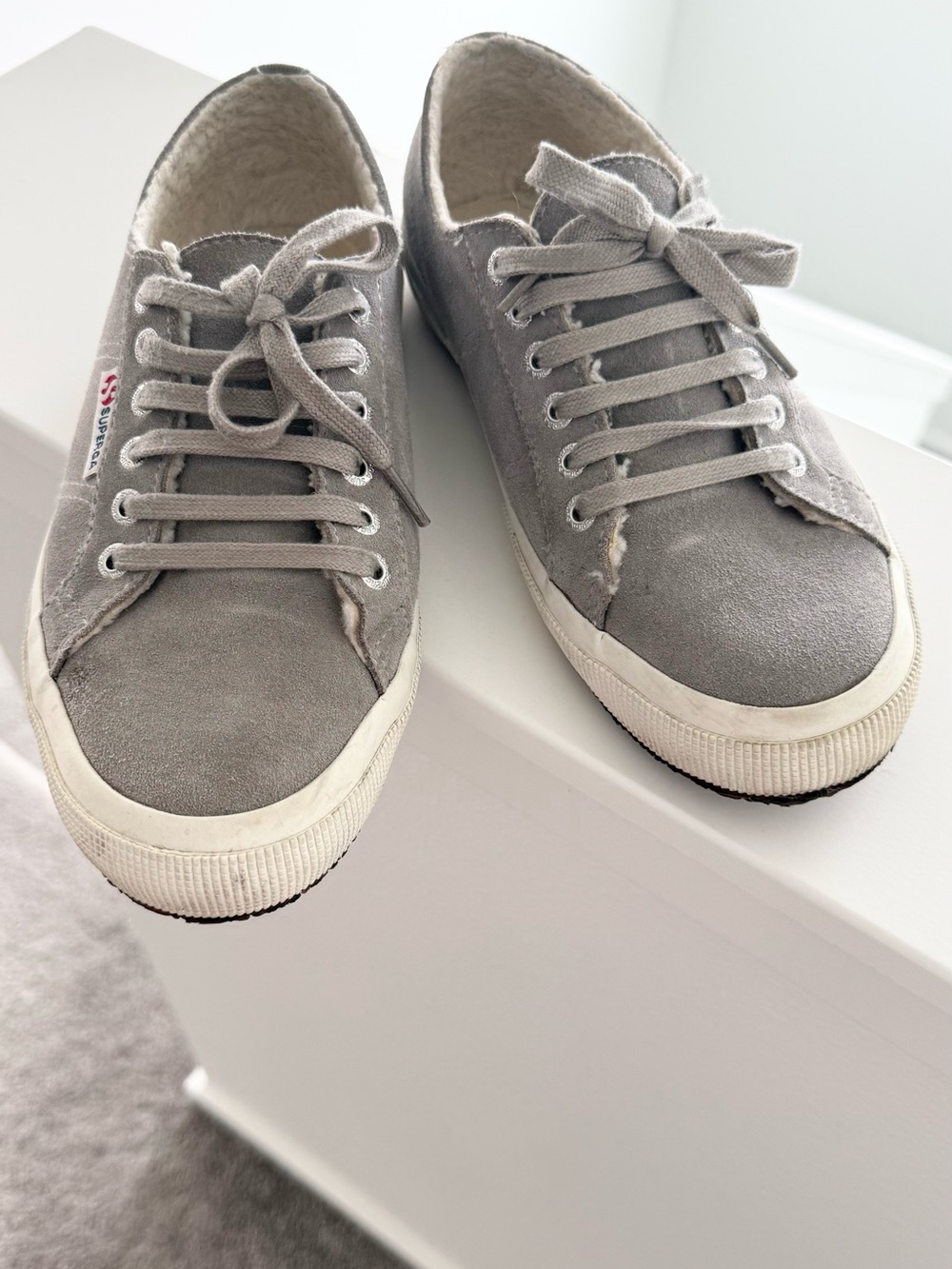 SUPERGA 2750 Shearling Sneakers in Gray Suede Women’s Size 39.5 - Picture 4 of 13
